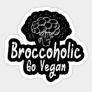 Broccoholic Go Vegan Sticker